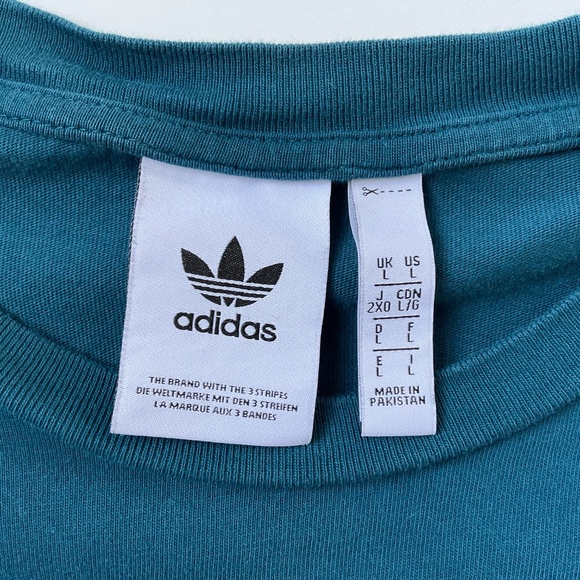 Adidas Men Adiplore T-Shirt Sz L Teal Long Sleeve Cotton Athleisure Streetwear - Picture 3 of 9